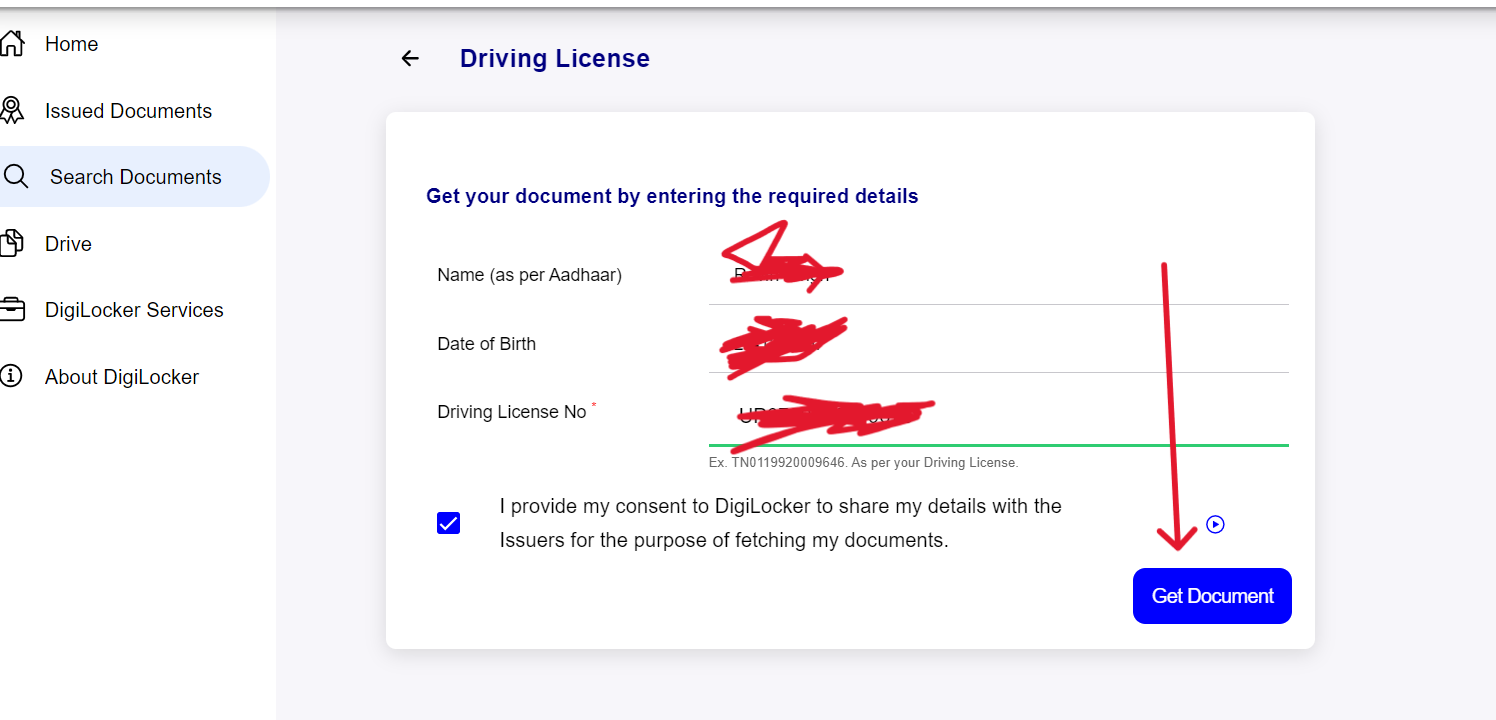Driving Licence Download on DigiLocker